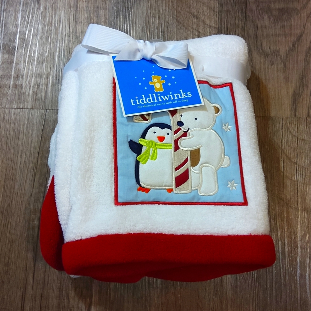 Tiddliwinks Fleece Holiday Baby Blanket NWT